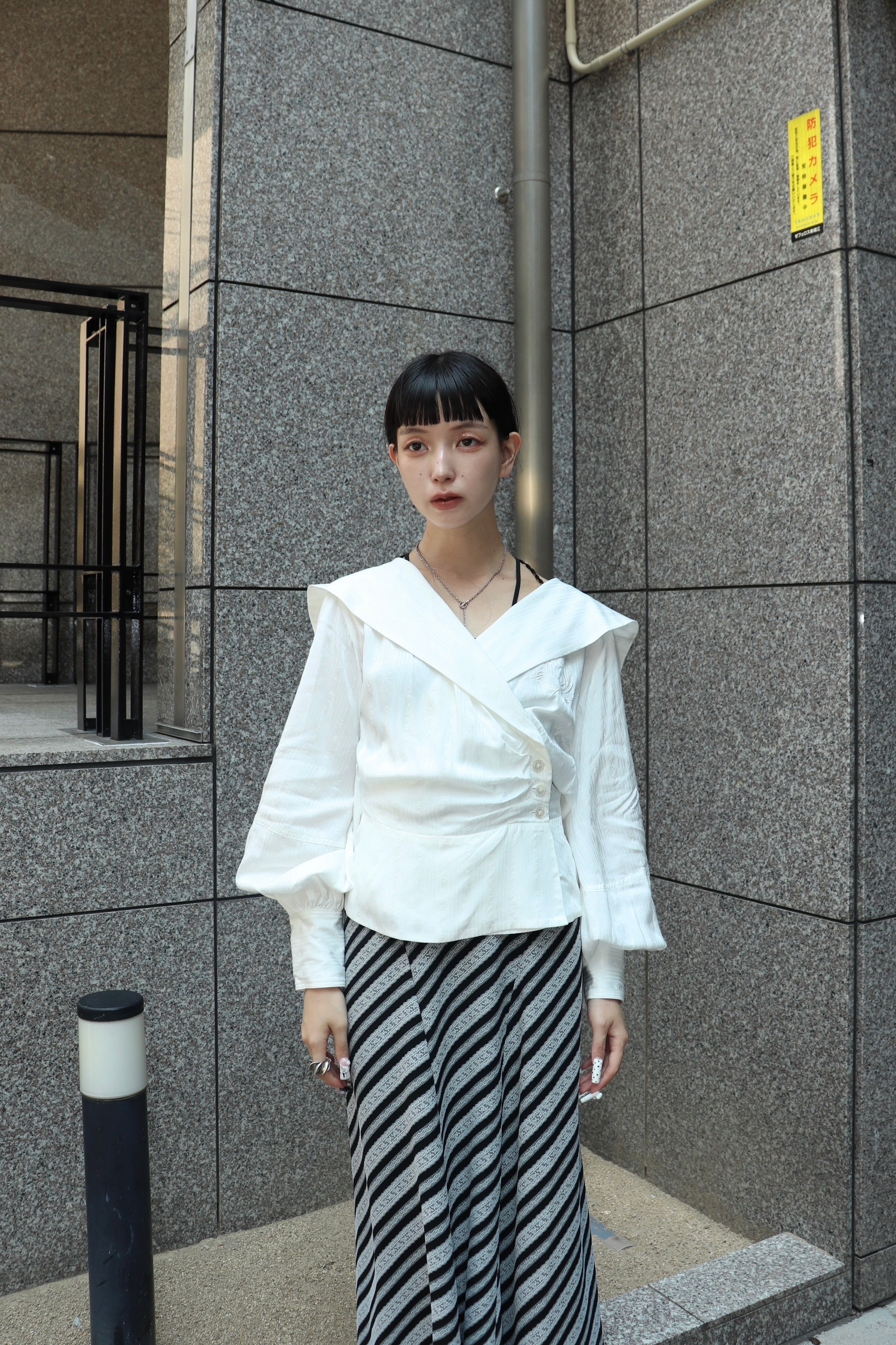 FETICO(フェティコ)のROSE jaquard stripe sailor collar blouse OFF