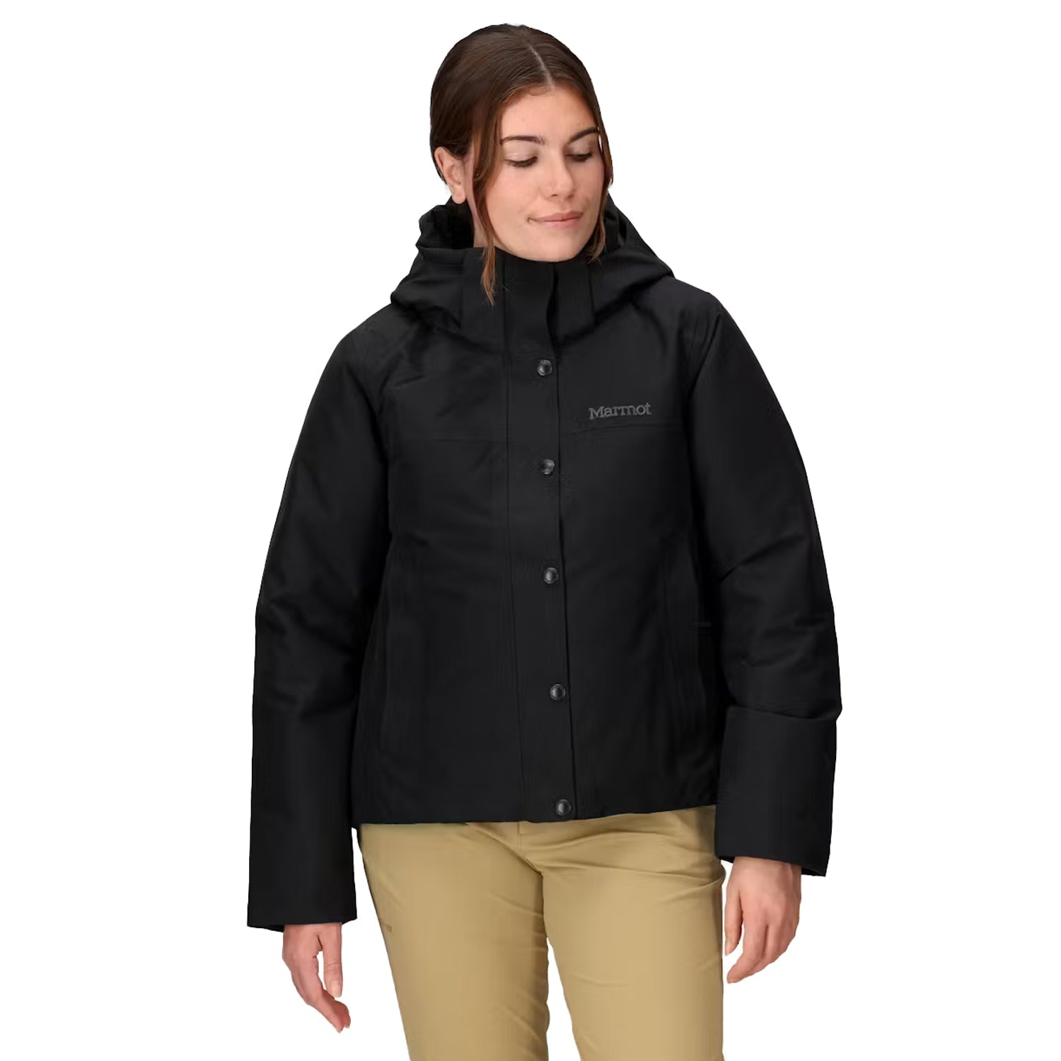 Marmot Womens Chelsea Down Waterproof Short Coat | 001-BLACK