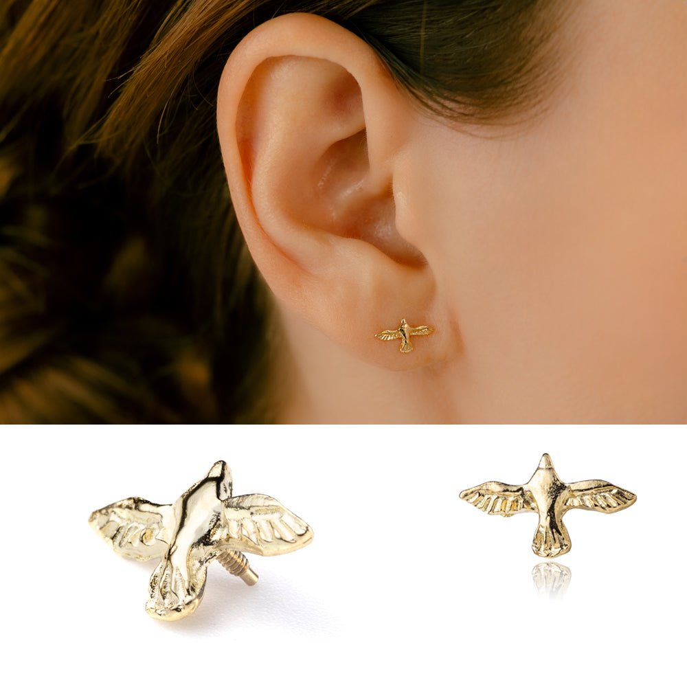 鳩のピアス│平和を象徴するビジョンのボディピアス – PICOLLET