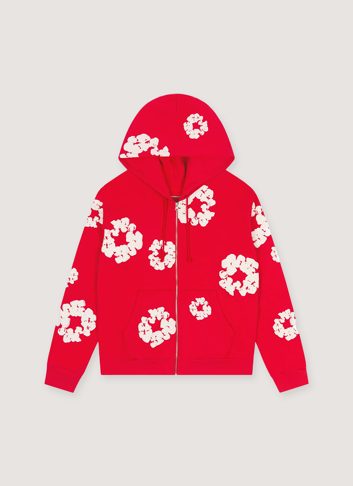 Denim Tears Cotton Wreath Zip Up Sweatshirt Red – PIECES