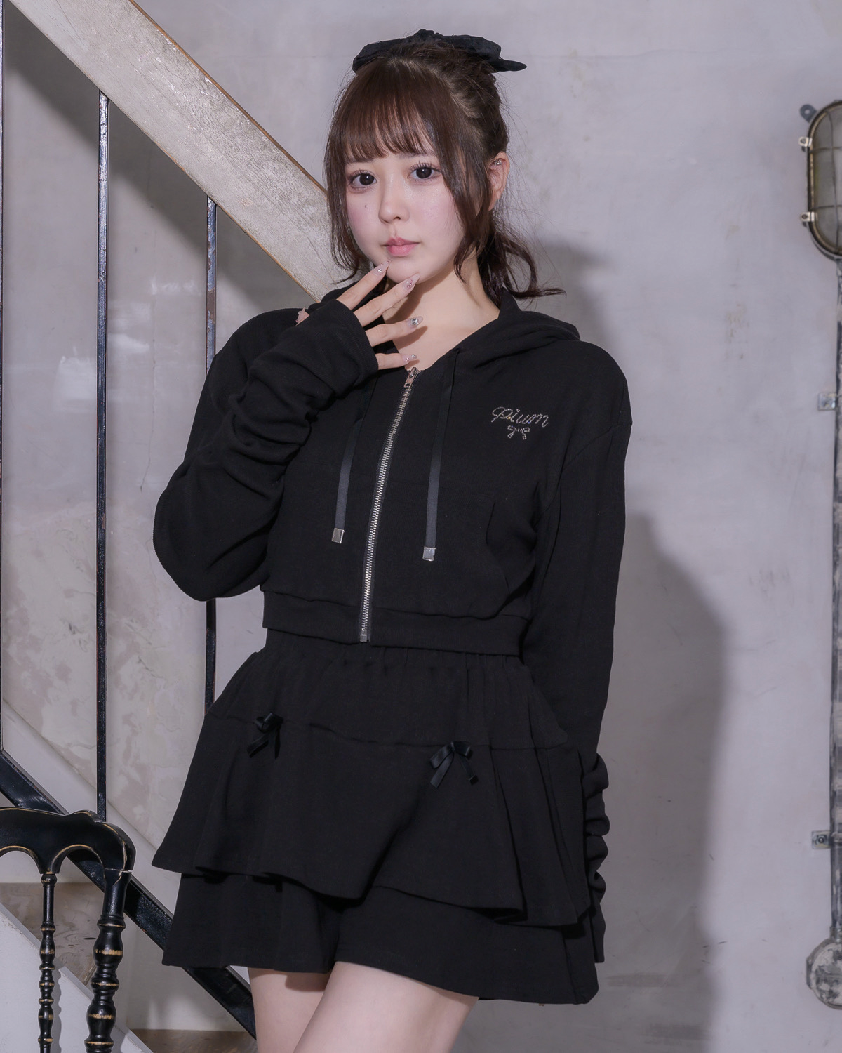 ギャザースリーブリブパーカーセット – pium