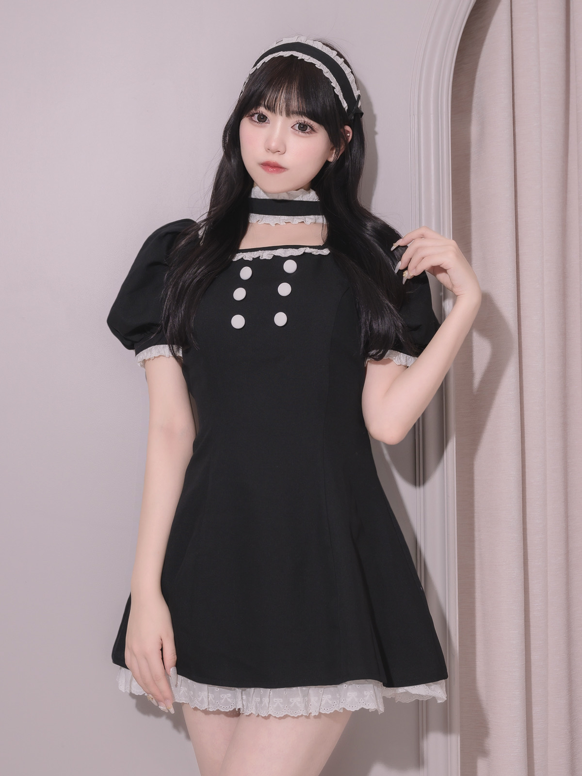 コットンフリルチョーカードールワンピース – pium