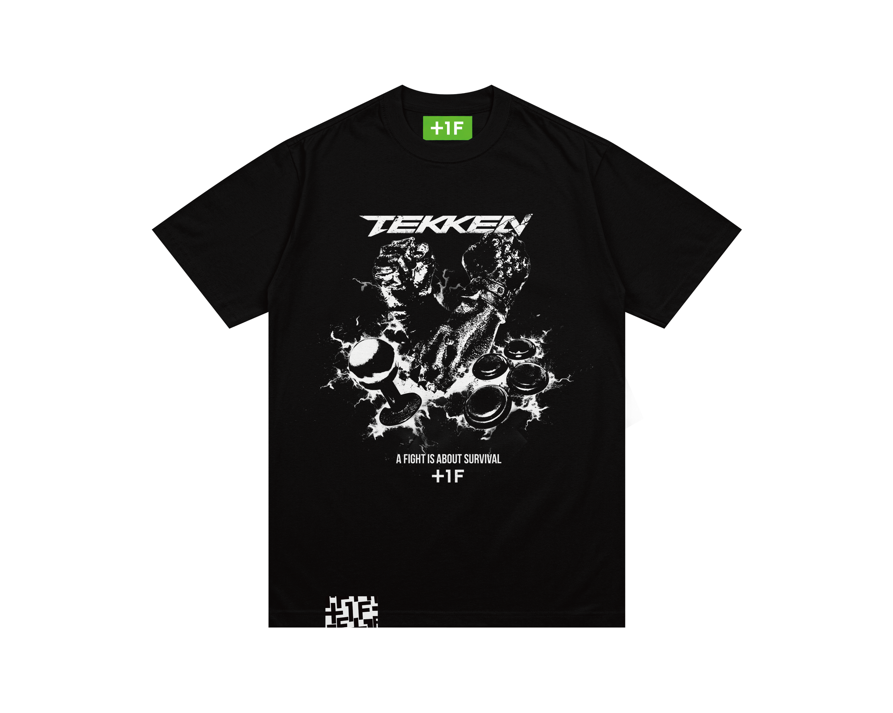 TEKKEN +1F FIGHT IS ABOUT SURVIVAL TEE | 鉄拳 Tシャツ ブラック 黒