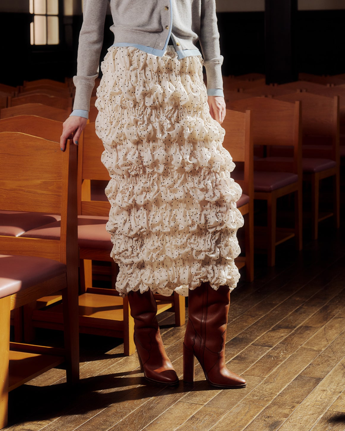 Dot popcorn skirt
