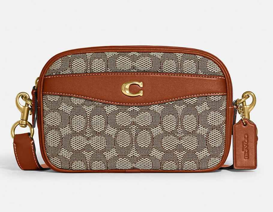 Coach Signature Camera Bag - Brass/Cocoa Burnished Amber – Zebit