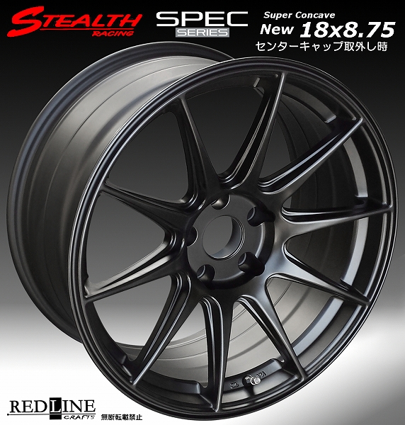 □ STEALTH Racing SPEC-01 □ 18X8.75J+15 PCD114.3 ホイール4本