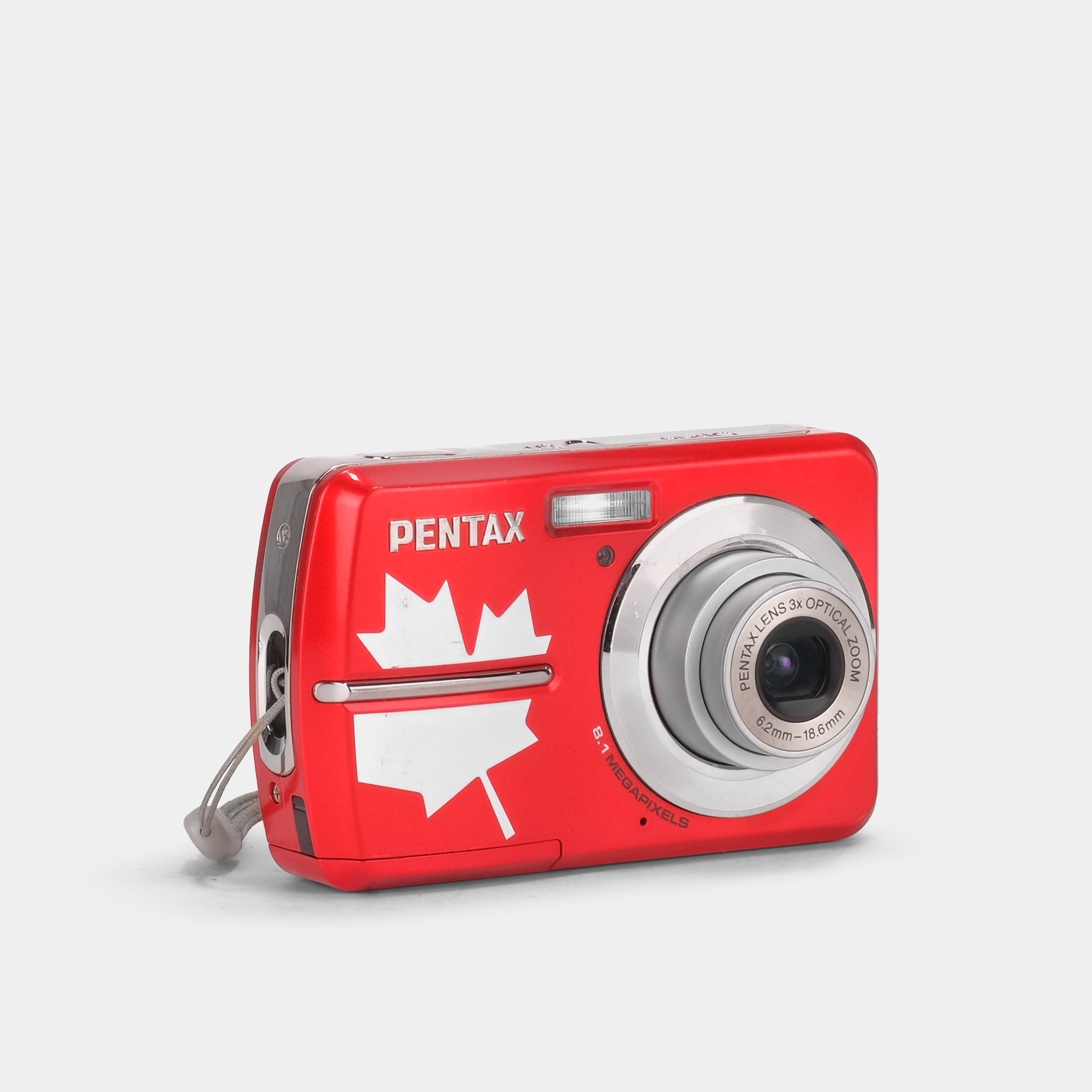 Pentax Optio E50 Red Canadian Maple Leaf Point and Shoot Digital Camer