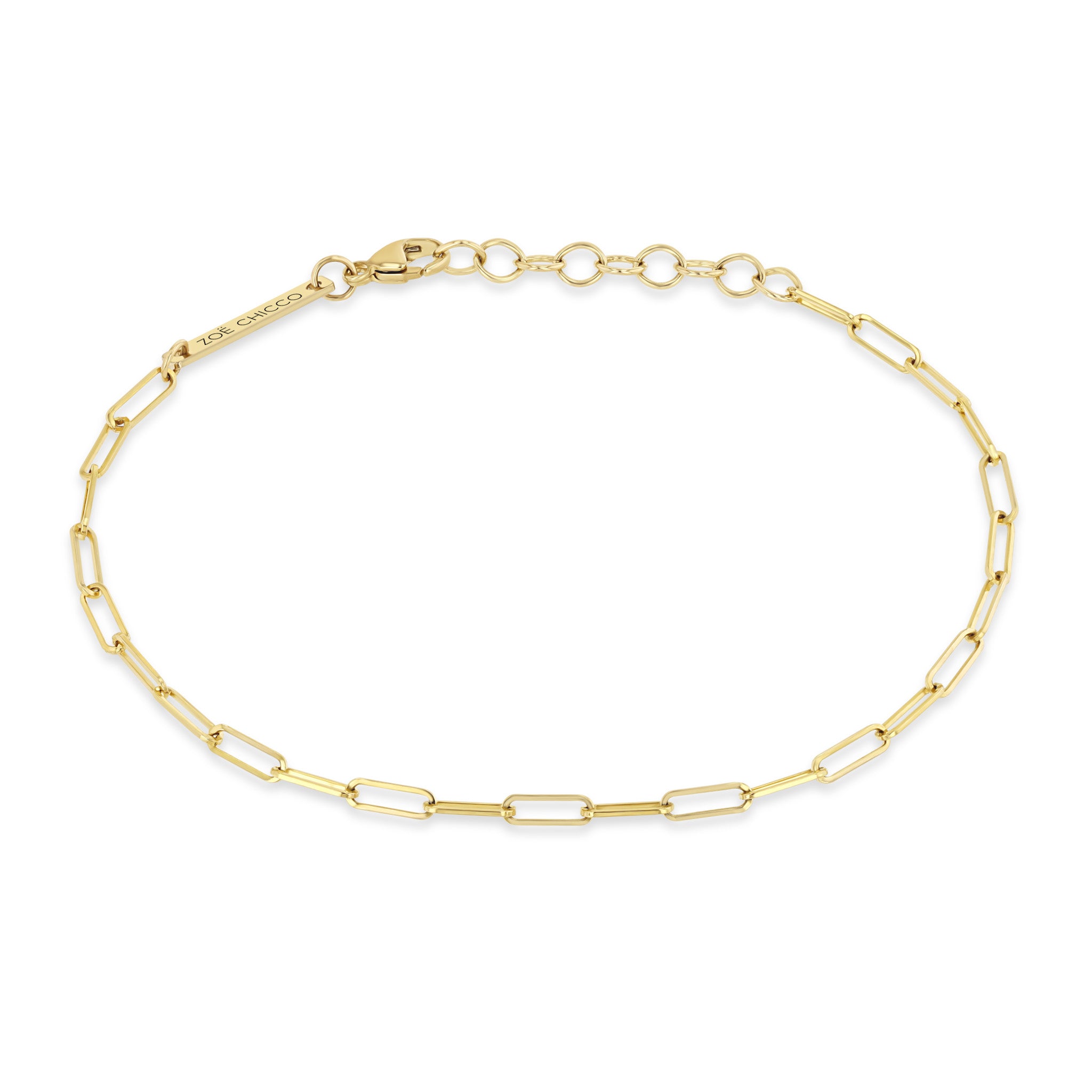 Zoë Chicco 14k Gold Small Paperclip Chain Bracelet – ZOË CHICCO