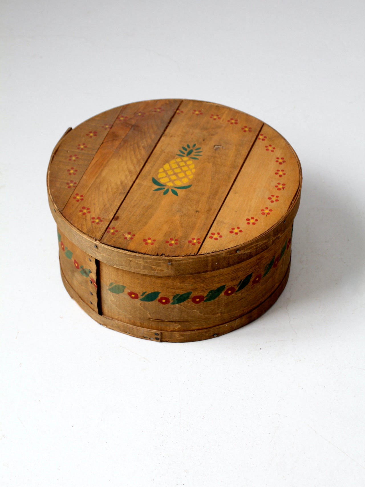 vintage stenciled wooden cheese box – 86 Vintage