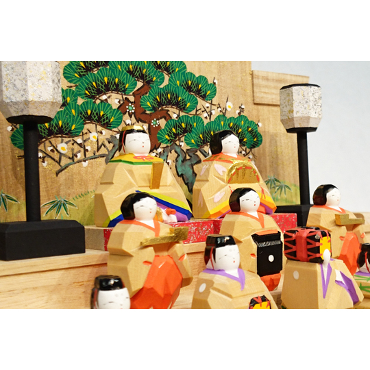 奈良の一刀彫雛人形・段揃雛（小）（神泉作） 商品詳細 丹青堂｜書道