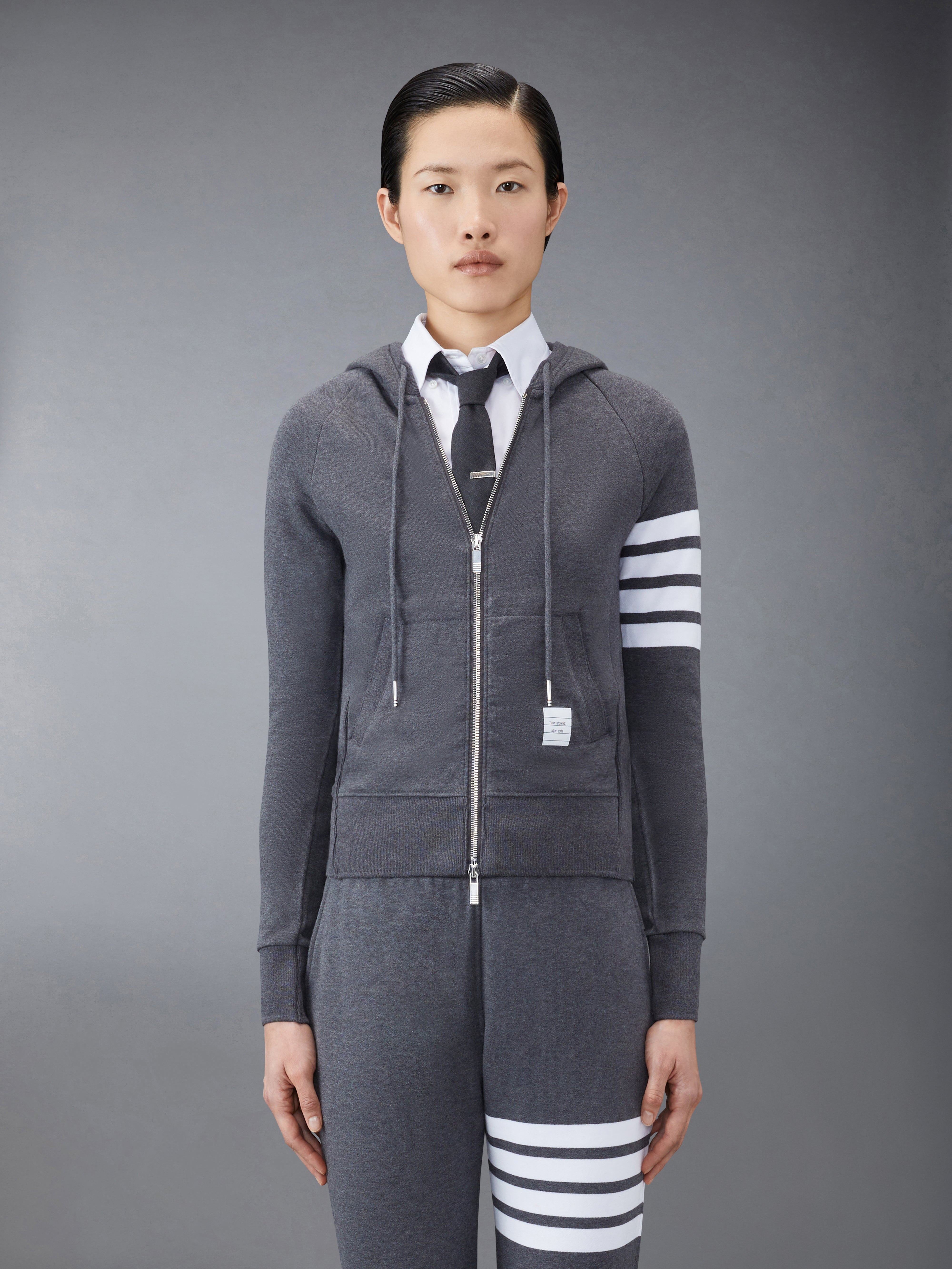 Classic Loopback 4 Bar Full Zip Hoodie | Thom Browne