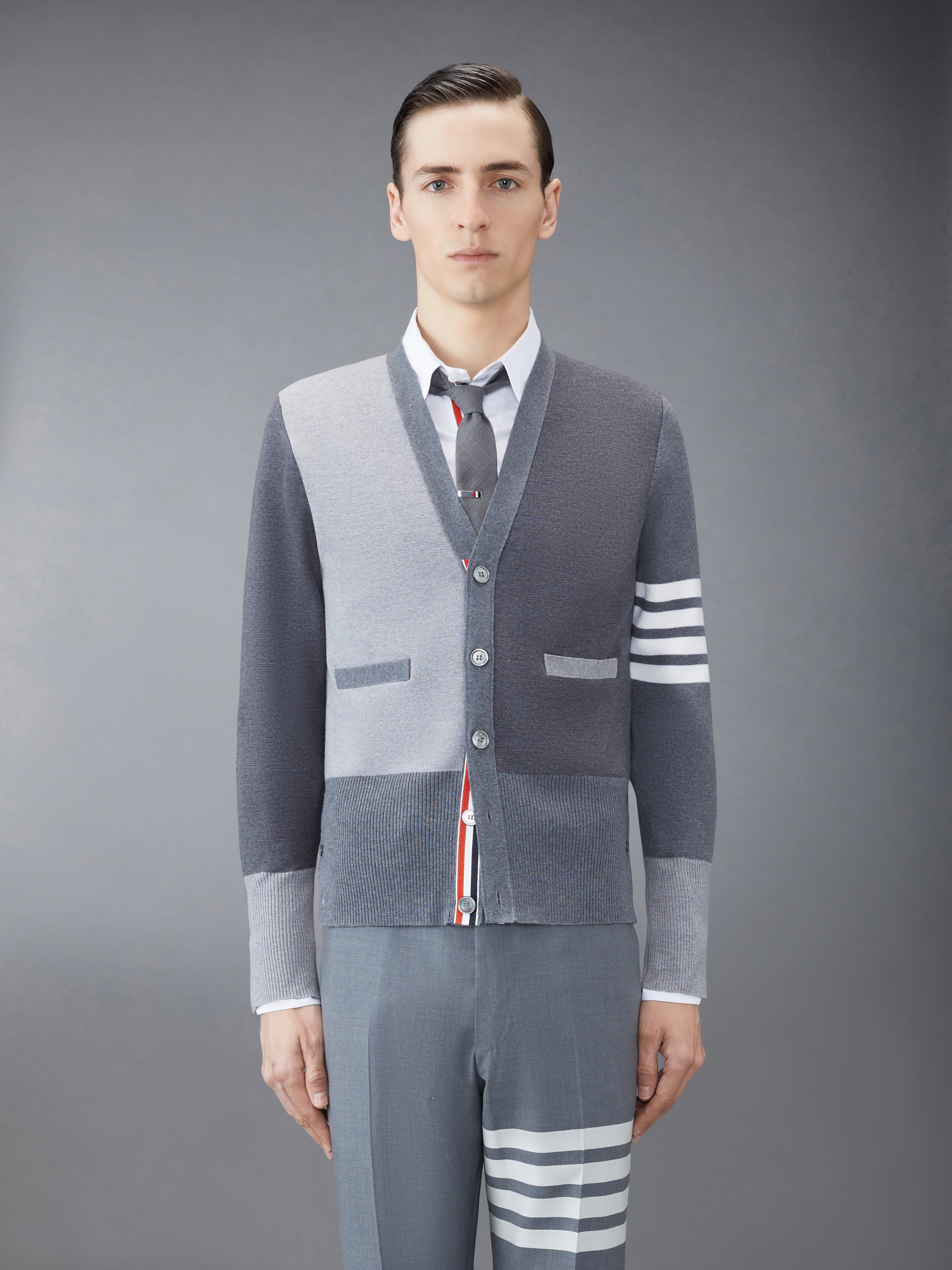 Funmix Wool V Neck Cardigan | Thom Browne