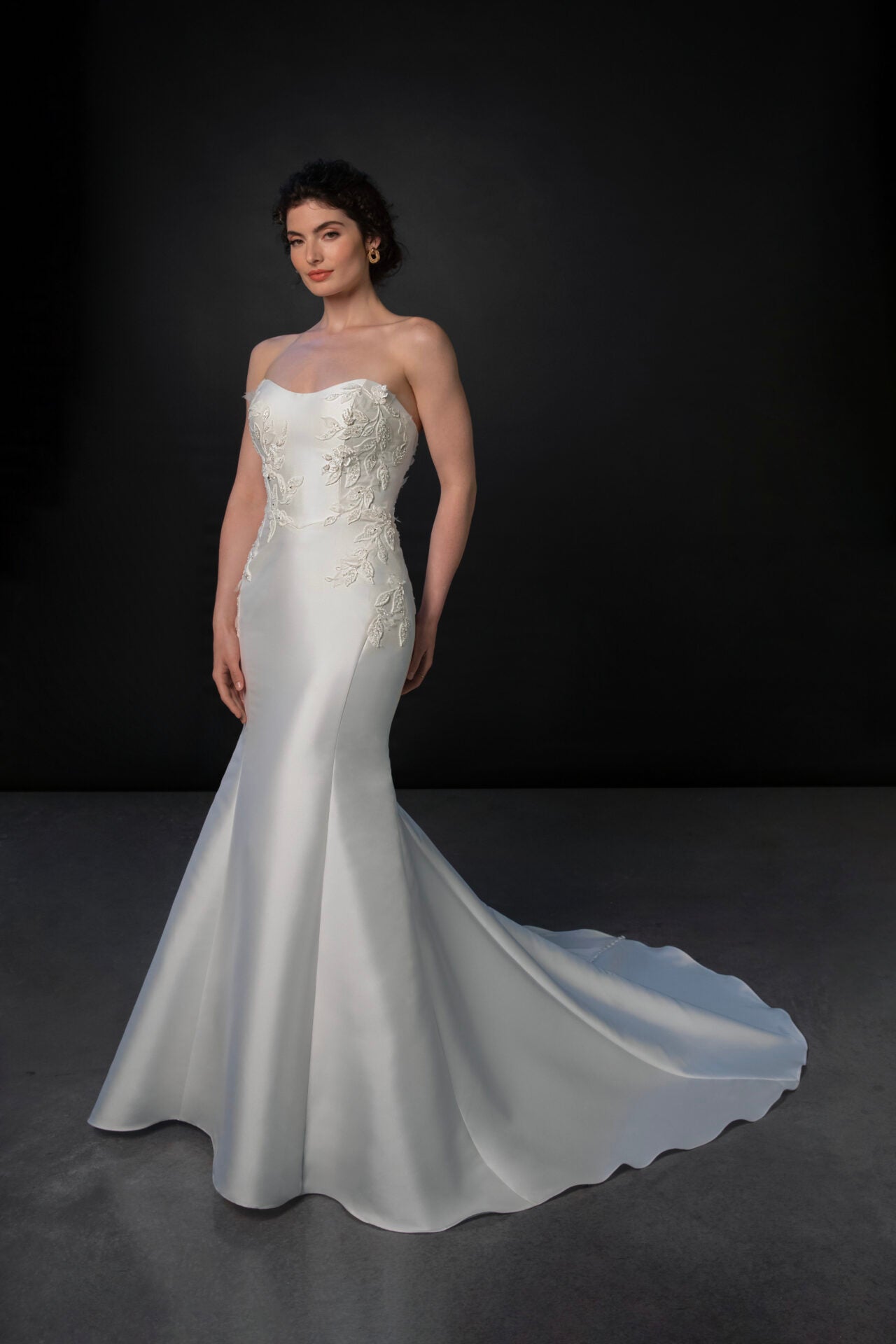 ML1942 by Martina Liana - Mikado Fitted Wedding Dress with Floral