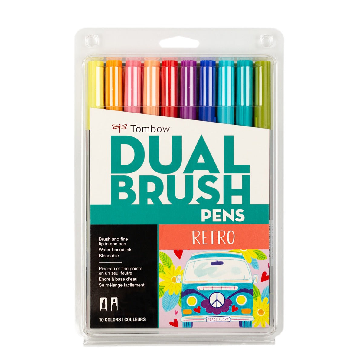 Dual Brush Pen Art Markers 10-Pack | Retro | Brush Markers