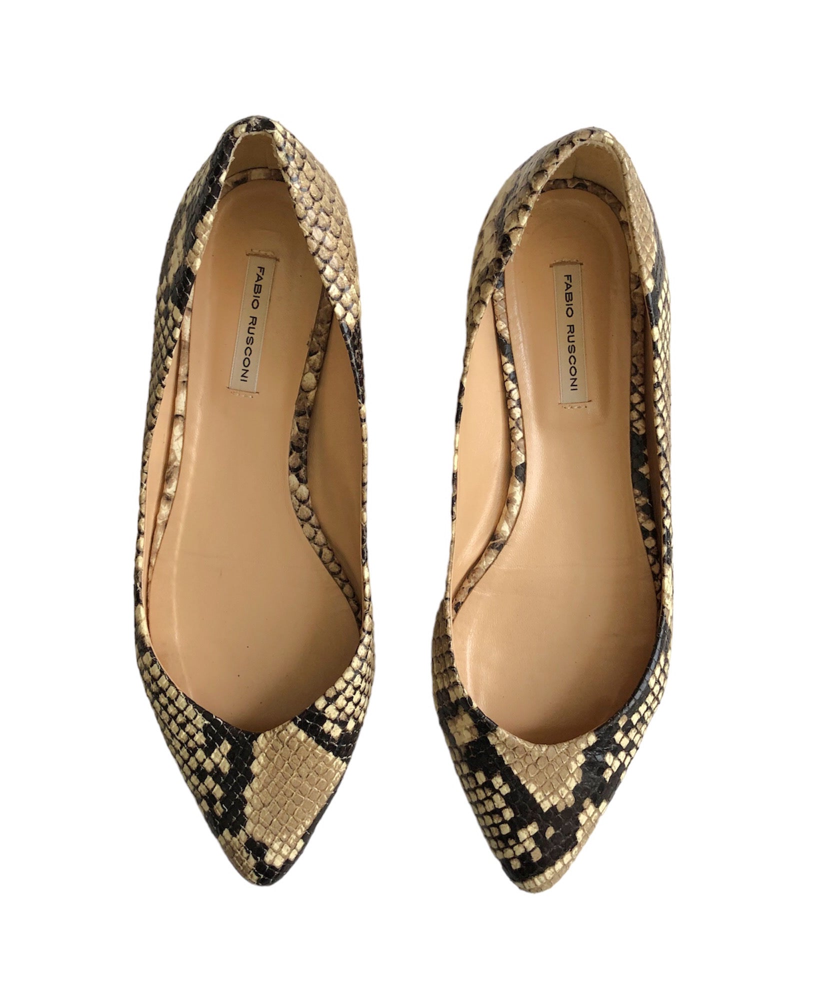 ポインテッドトゥフラットパンプス (パイソン) SIZE36 – TRAMPOIN USED