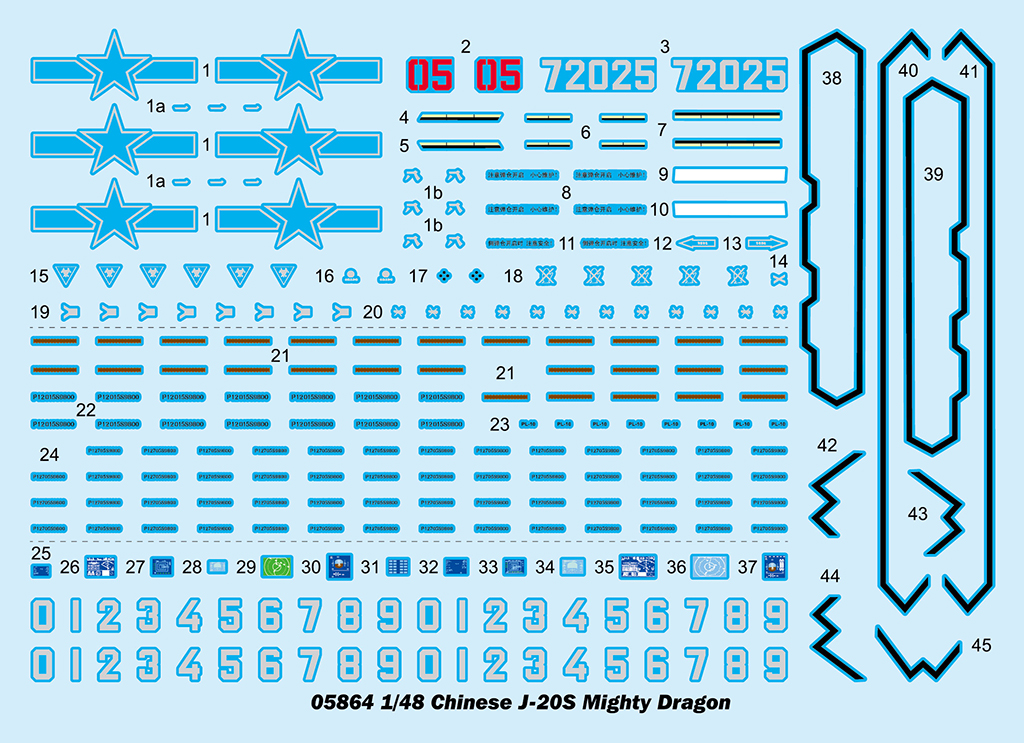 Chinese J-20S Mighty Dragon 05864-1/48 Series-TRUMPETER（china）