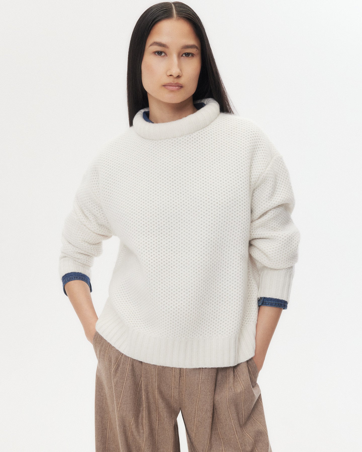 Ivory Waffle Thermal in Cashmere | TWP