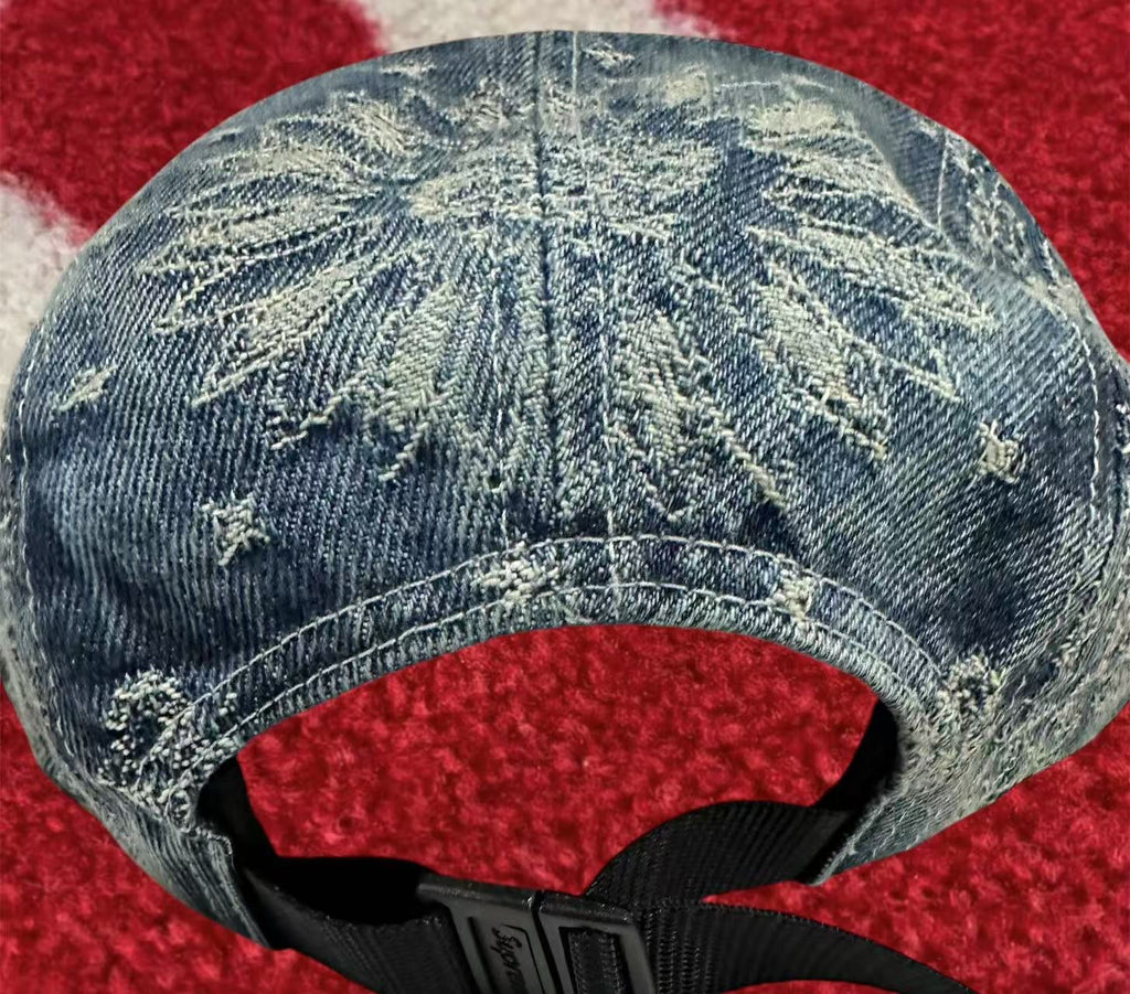 Supreme Bandana Jacquard Denim Camp Cap Blue SS25 – UniqueHype