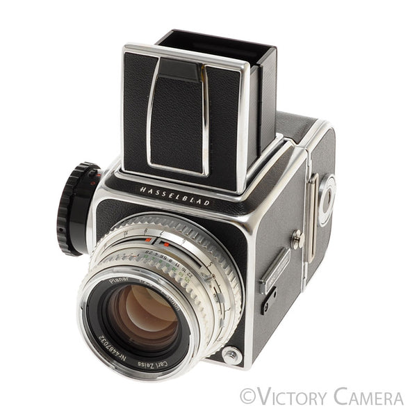 Hasselblad 500c Chrome Medium Format Camera w/ 80mm Lens A12 Back WLF