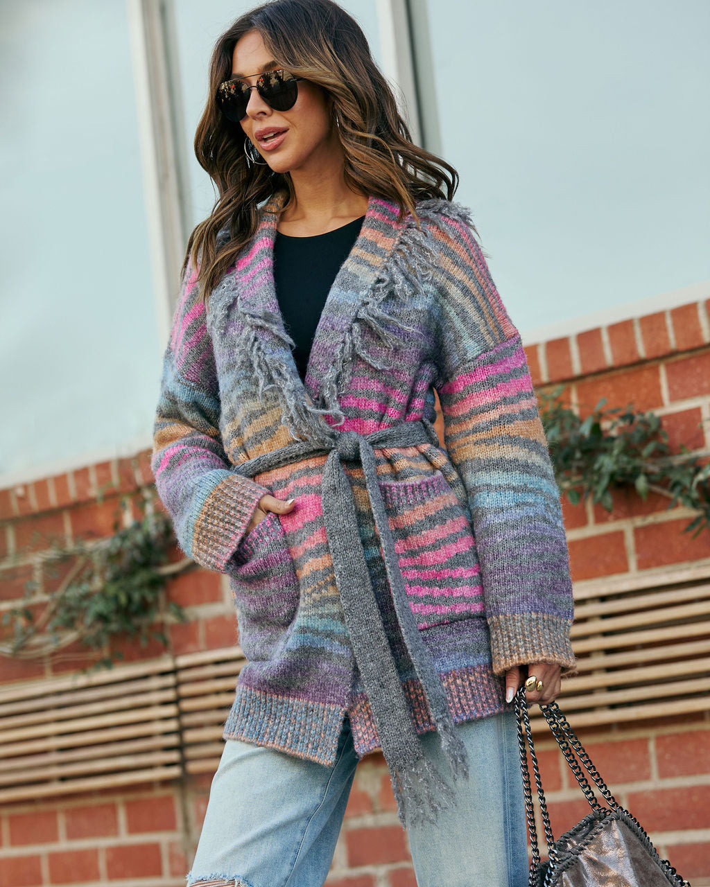 Zafina Fringe Waist Tie Cardigan – VICI