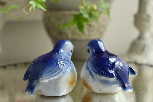 フランスアンティーク 青い鳥のソルト＆ペッパー」ココン・フワット