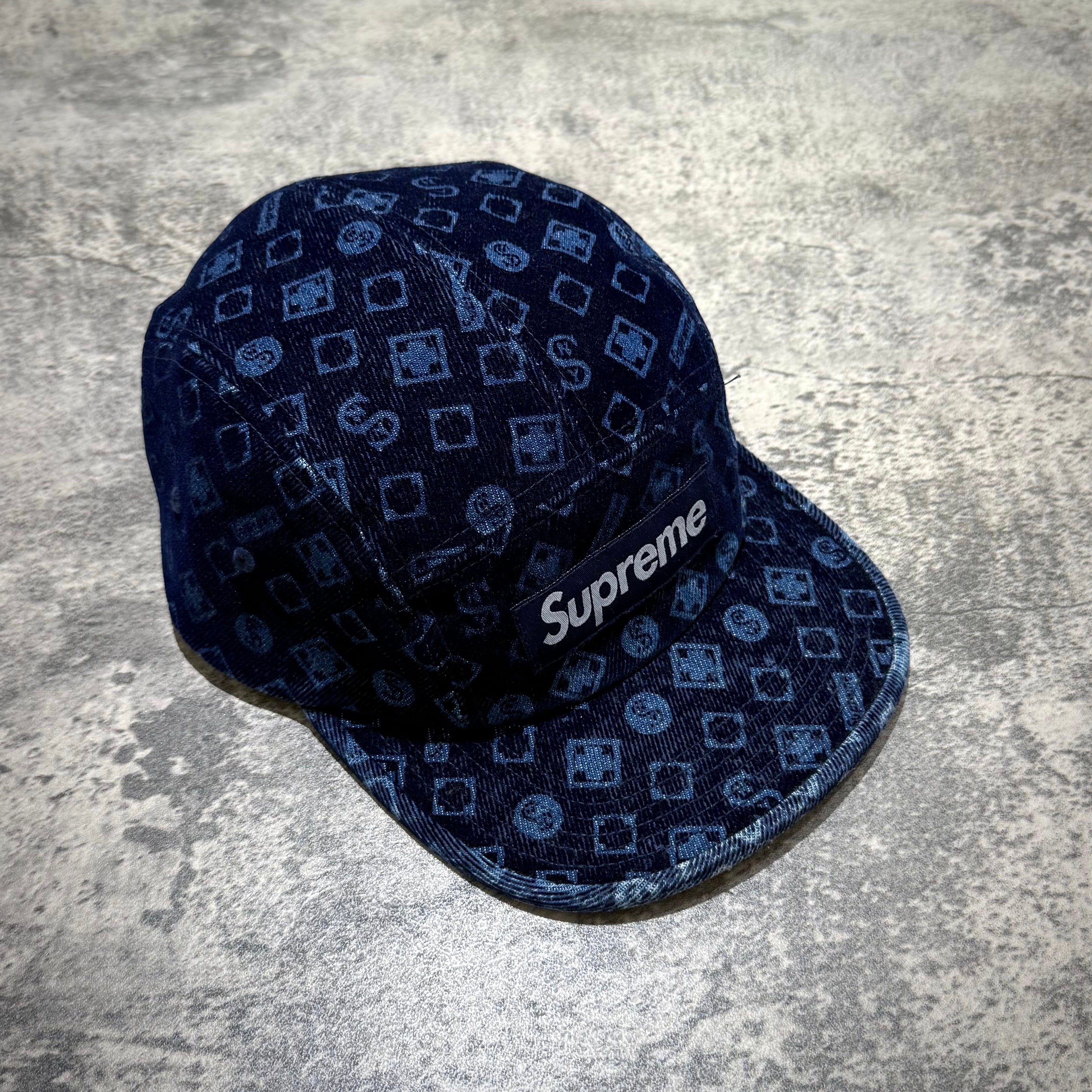 Supreme Flocked Denim Camp Cap - Blue | In stock – WEAR43WAY