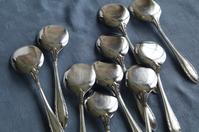 フランスアンティーク 純銀無垢製 アイスクリームスプーン12本と