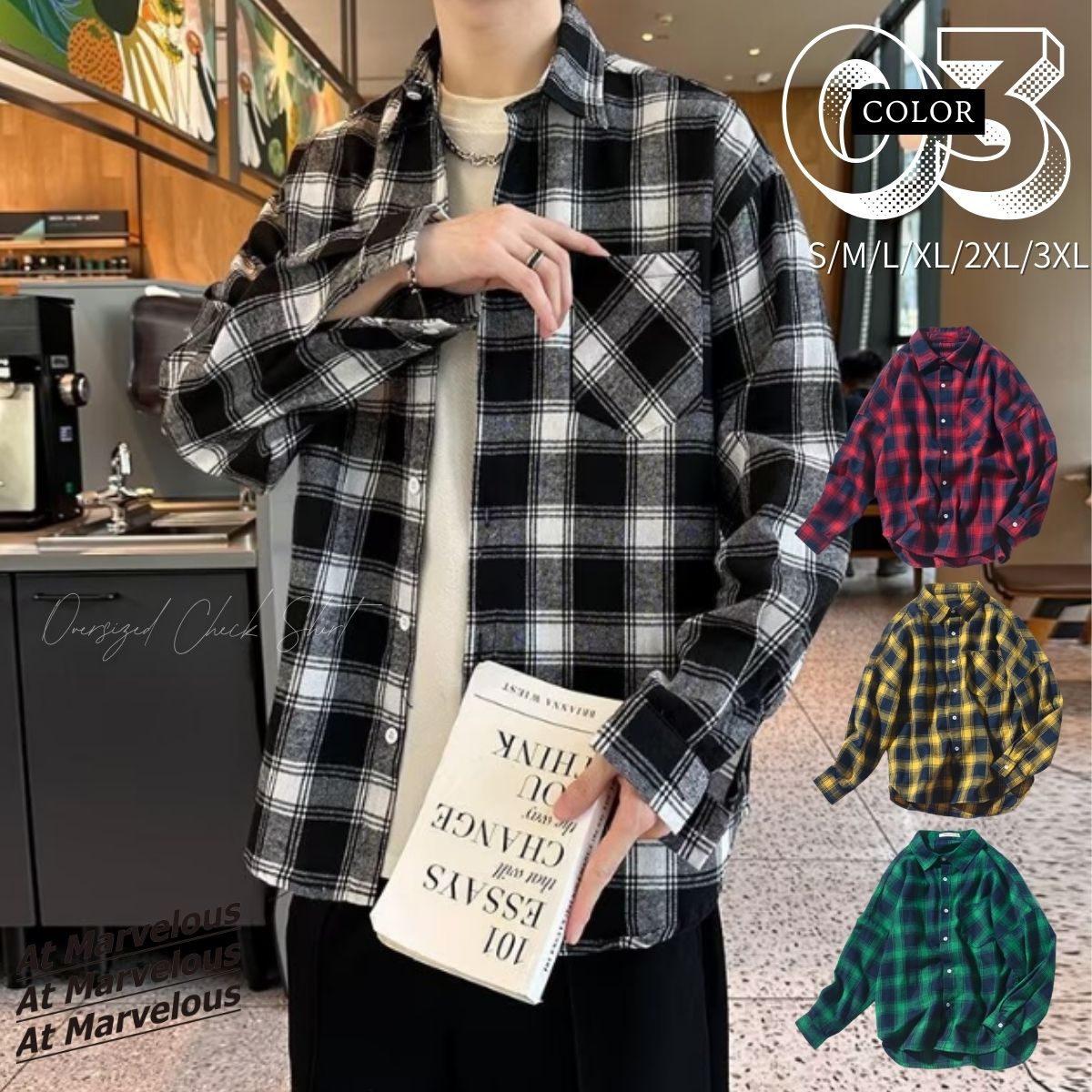 Shirts/オーバーサイズチェックシャツ ST/No.23307 – At Marvelous