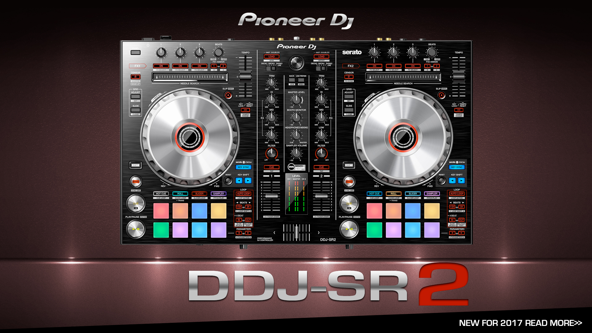 Pioneer DJ DDJ-SR2 4-deck 2 Channel Serato DJ Controller