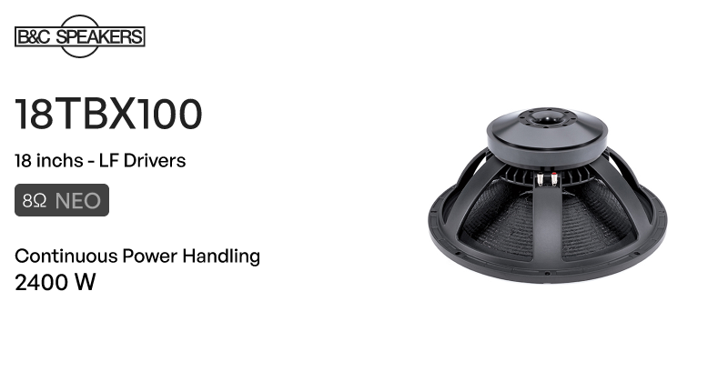 18TBX100 8Ω - LF Drivers - B&C Speakers