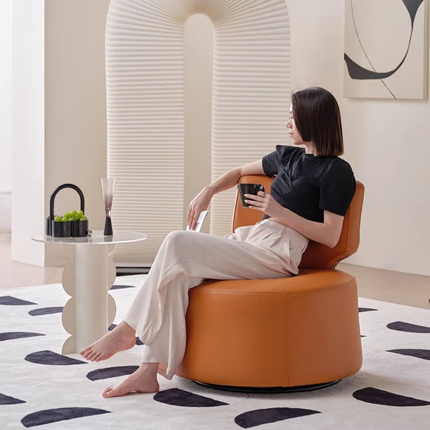 1人掛けソファパーソナルチェア360度回転 hksc-976