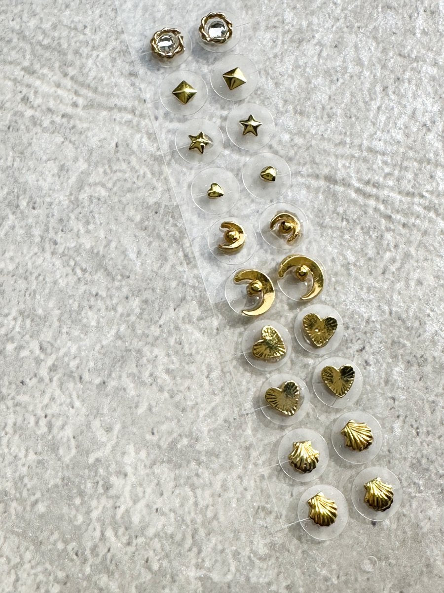 耳つぼジュエリー 金属アレルギー対応 月 ハート 星 シェル No.9 自分