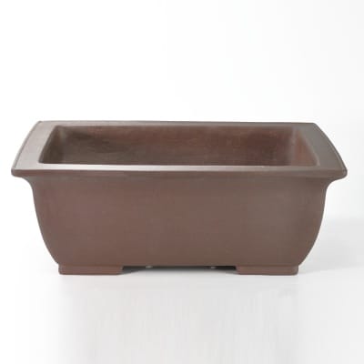 紫泥長方中深 盆栽鉢20号 鉢幅60cm×奥行き43cm×高さ22cm を販売｜盆栽