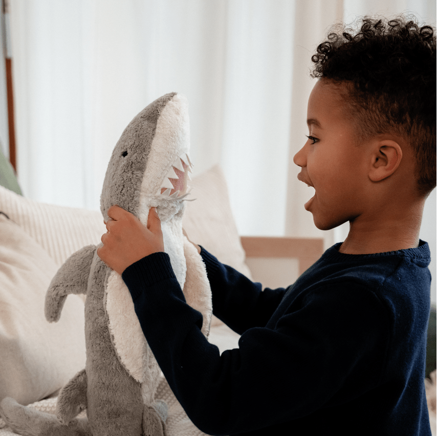 Senger Organic Cotton Cuddly Animal Shark, Large | Stuffed Animals