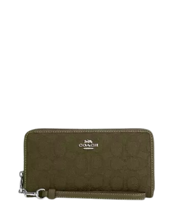 Coach Long Zip Around Wallet In Signature Jacquard | Brixton Baker