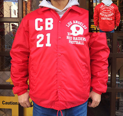 BUDDY オリジナル コーチジャケット 裏ボア(ポリエステル) RED RAIDERS