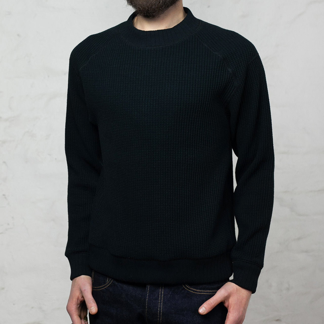 Jackman Waffle Mid-Neck Black