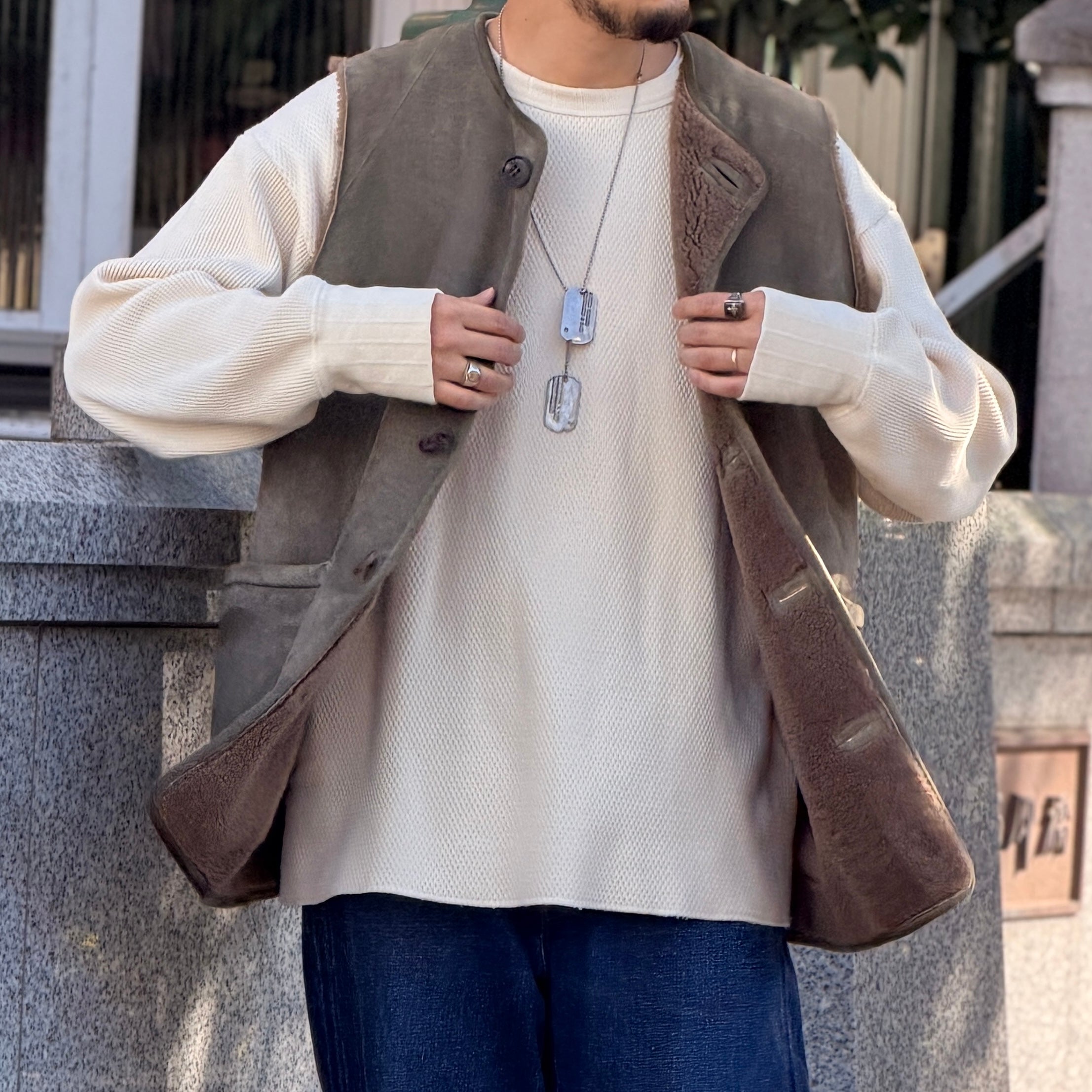 Innerwear that matches a jerkin vest》US ARMY LONG SLEEVE - MIX