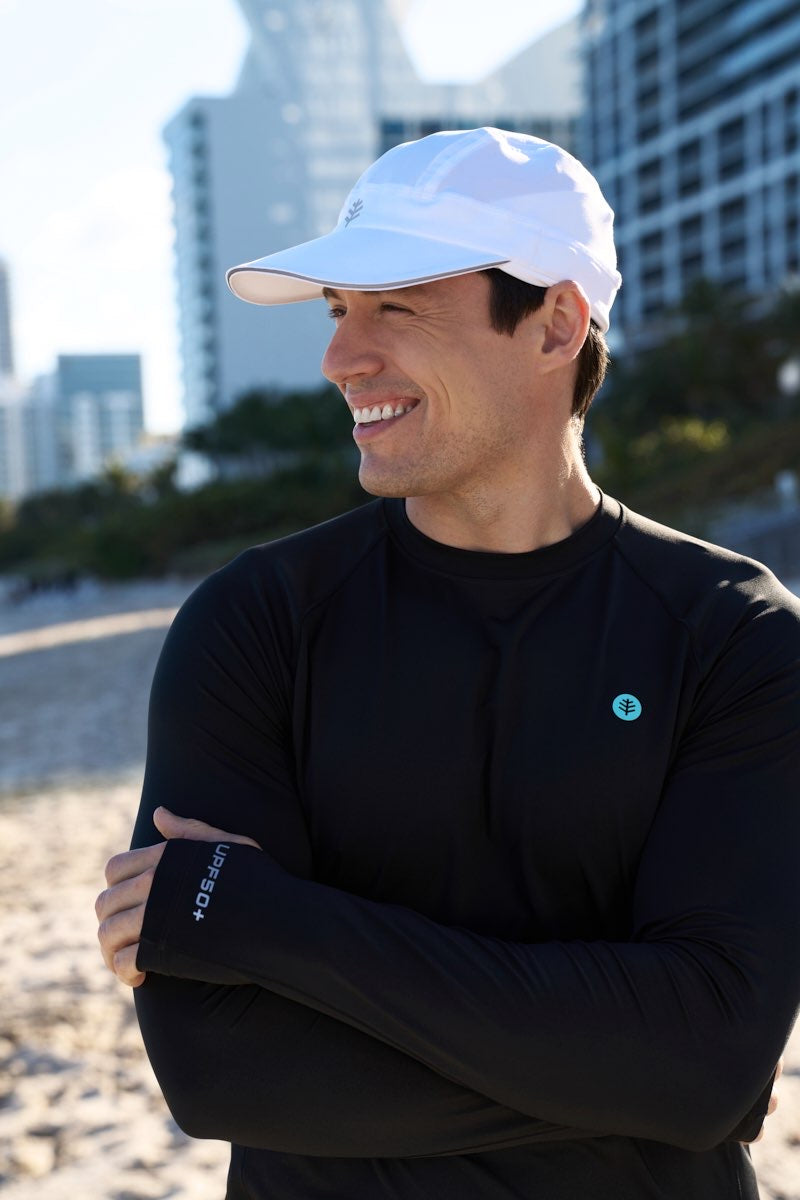 Emmet Fitness Cap with Ear Coverage | White UPF 50+