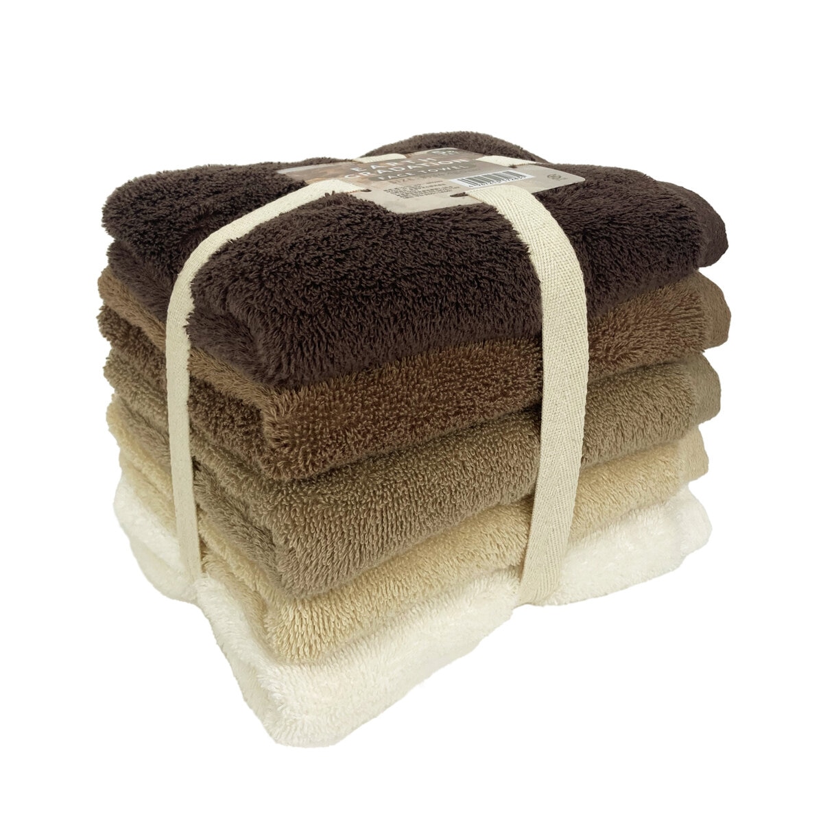 グラデーションフェイスタオル 34cm x 80cm 5枚組 | Costco Japan