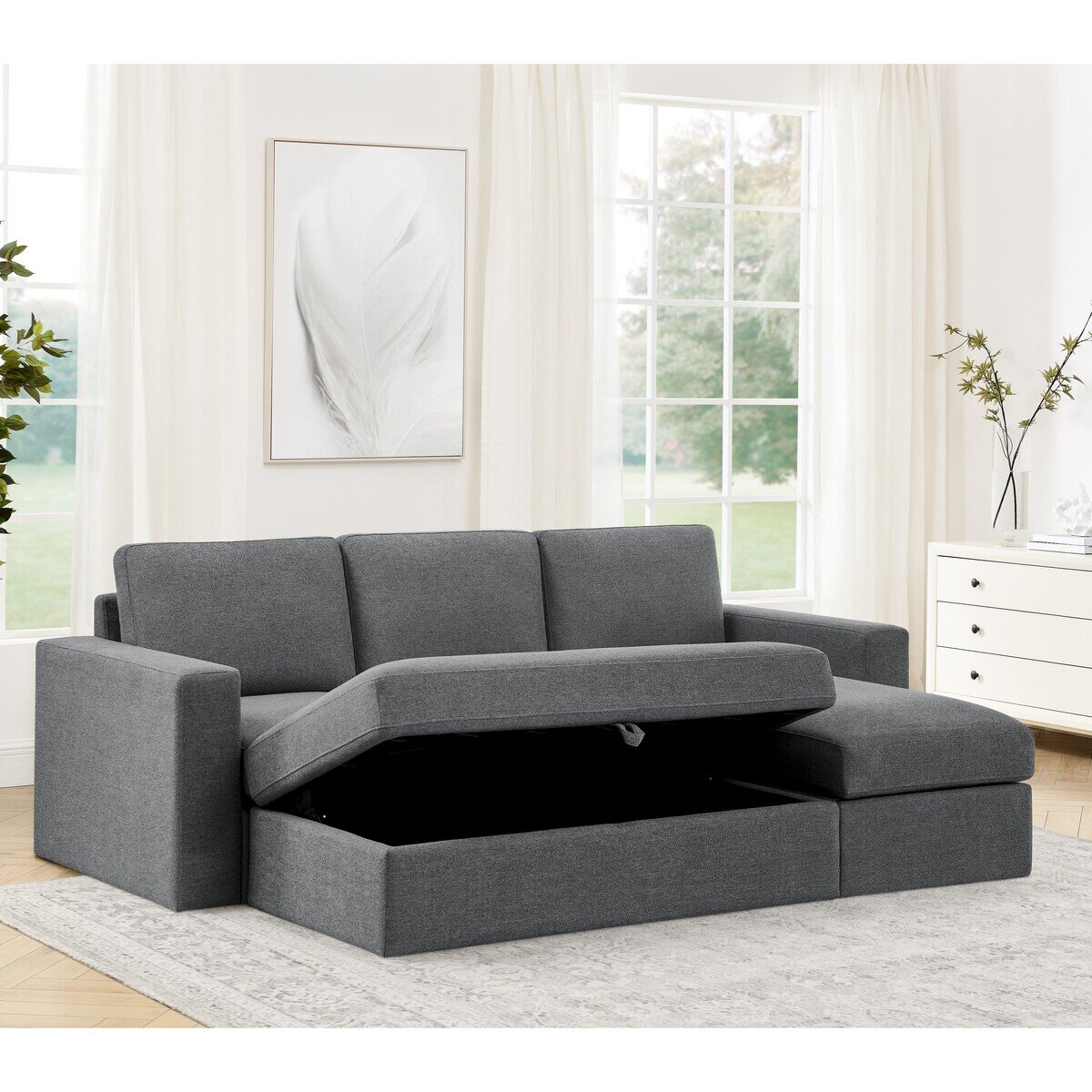 Thomasville 収納オットマン付き布製ソファー 3ピース | Costco Japan