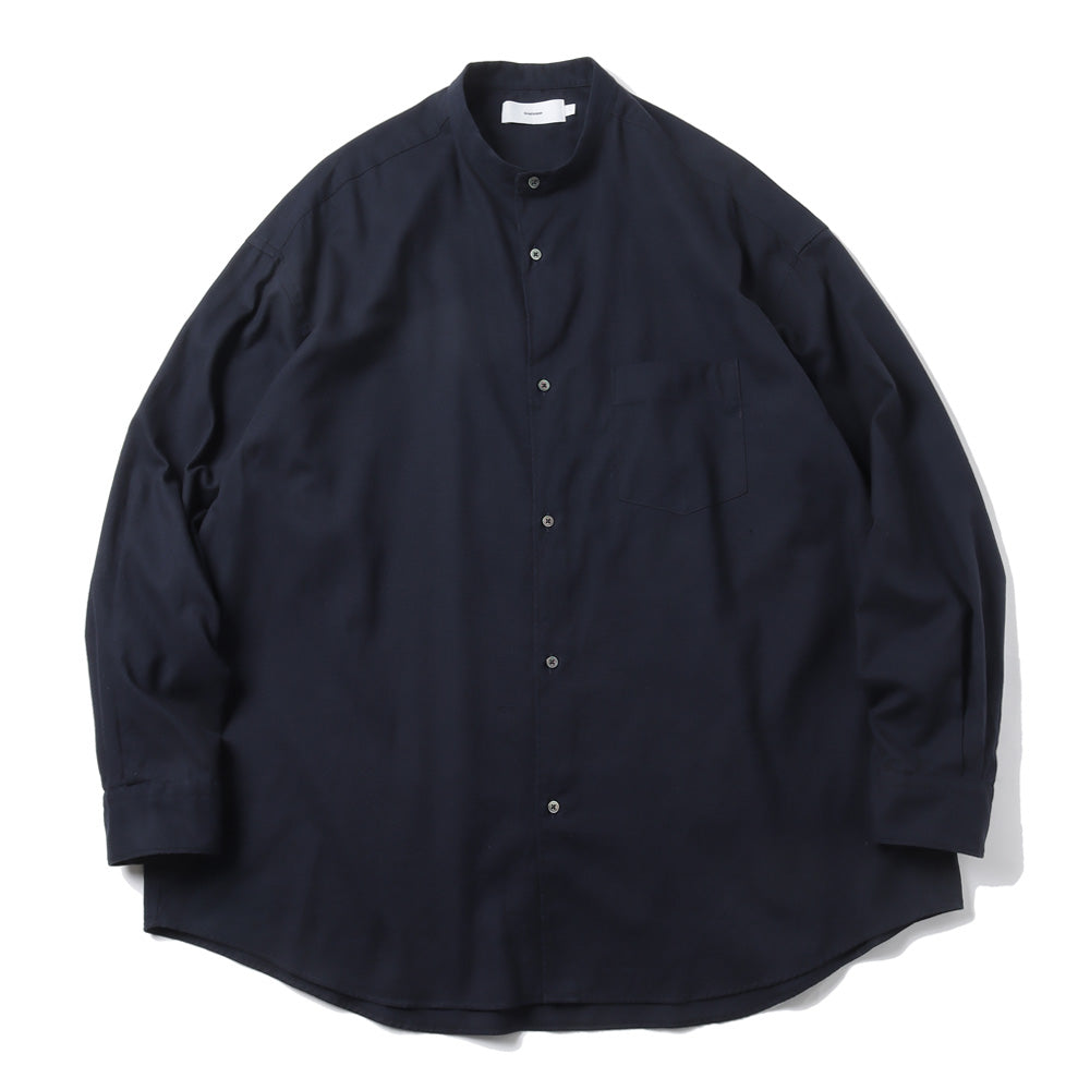 Graphpaper) Cotton Cashmere L/S Oversized Band Collar Shirt (GM234