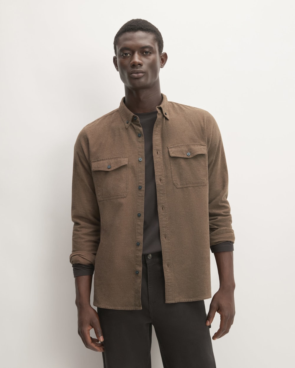 The Brushed Flannel Shirt | Heathered Cocoa Brown – Everlane