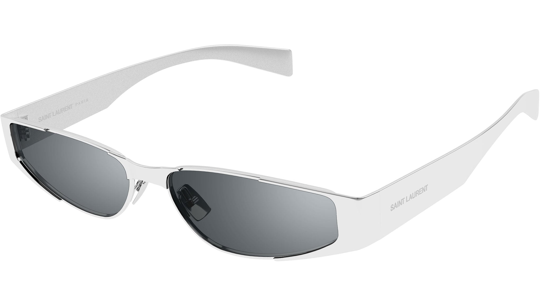 SL 739 Saint Laurent Sunglasses 001 Shiny Silver - eye-oo.com