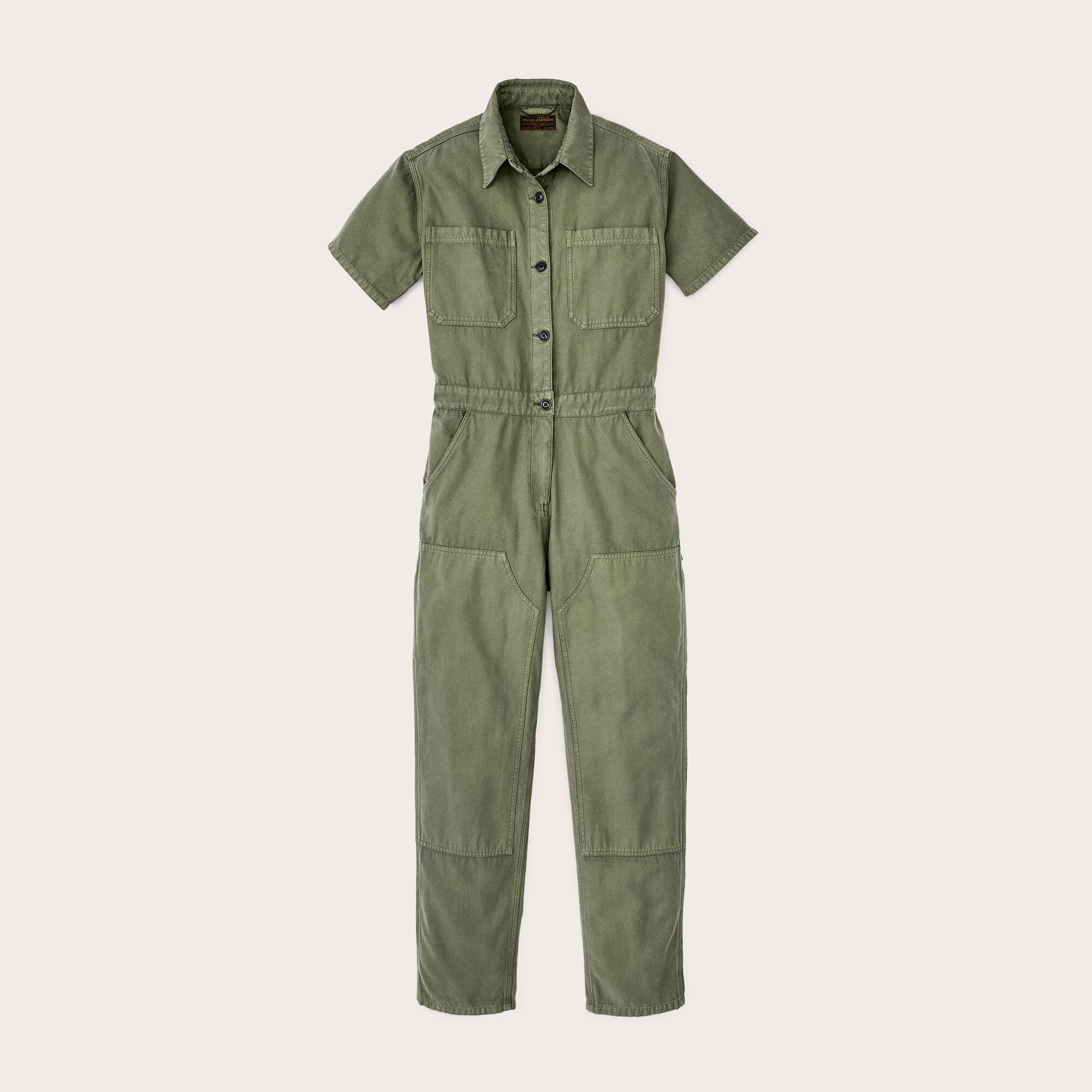Women's field short sleeve coverall by Filson | Army green (Green)
