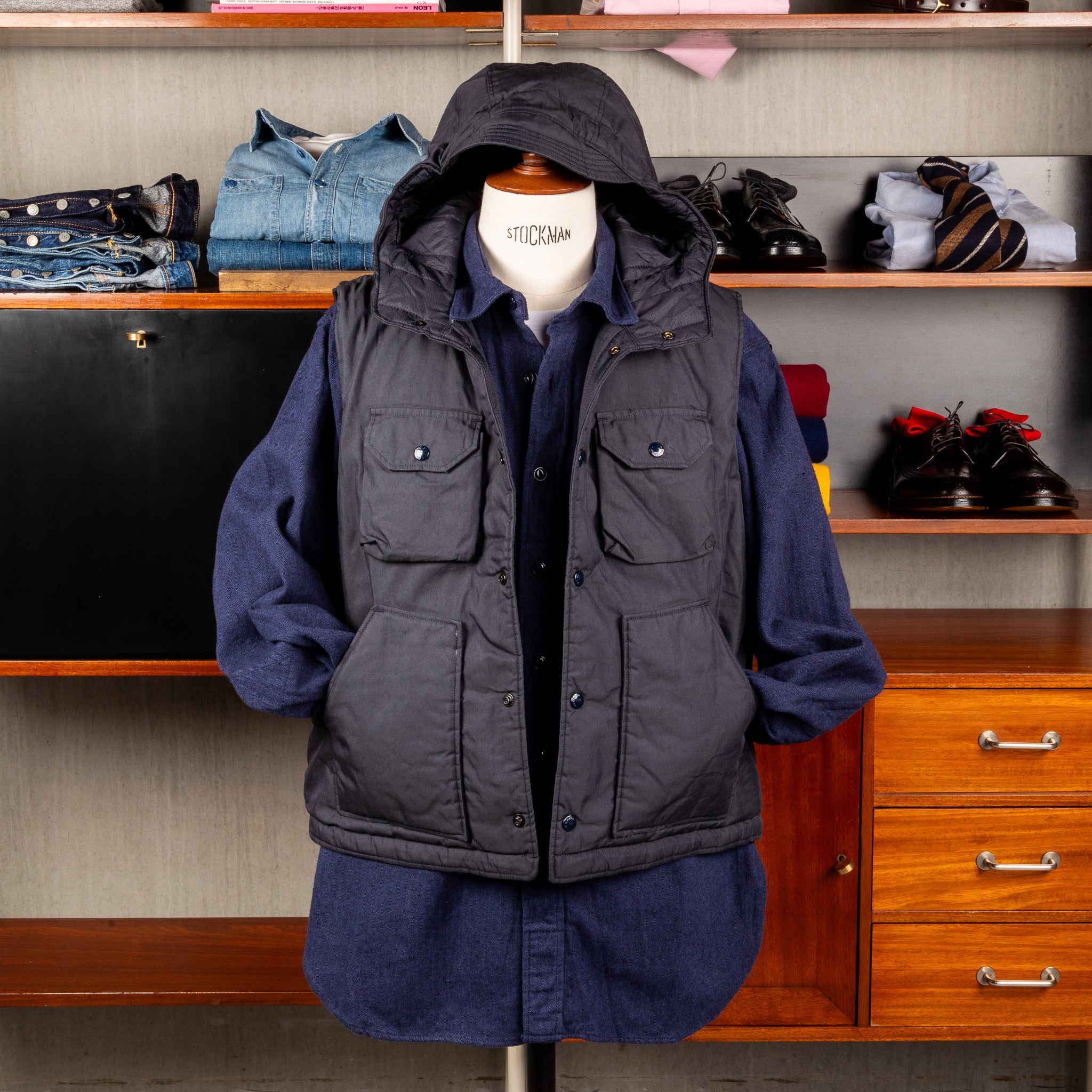 Engineered Garments Field Vest Dk. Navy Nyco Twil – Frans Boone Store