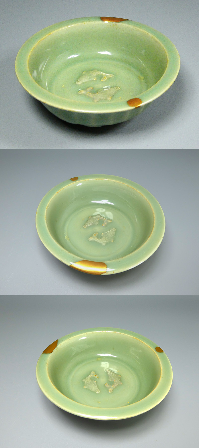 古美術 吉戸 - 南宋砧青磁双魚文蓮弁皿 | 古美術品専門サイト fufufufu.com