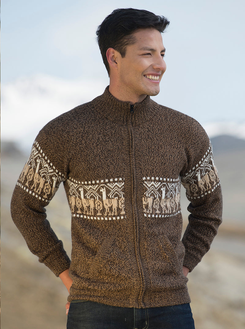 Alpaca Full Zip Turtleneck Sweater for Men – Gamboa