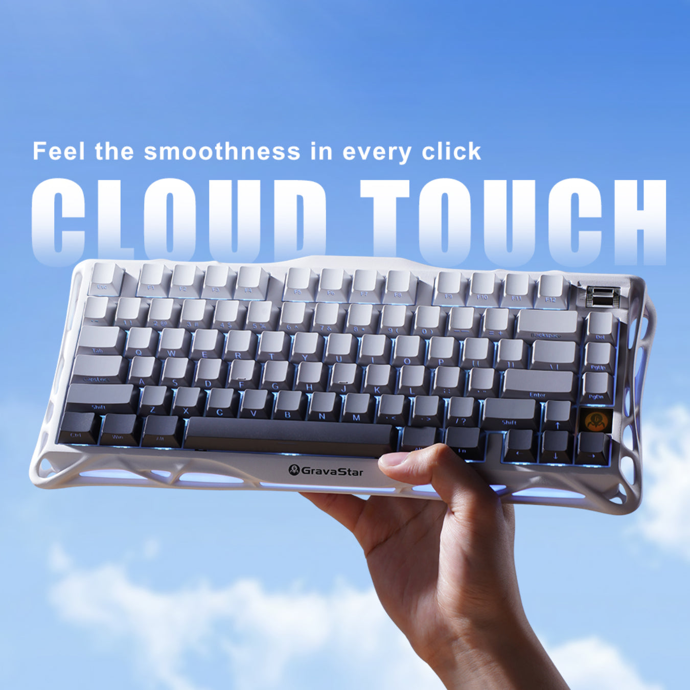 Mercury K1 Gaming Keyboard - Gradient White | 75% Mechanical