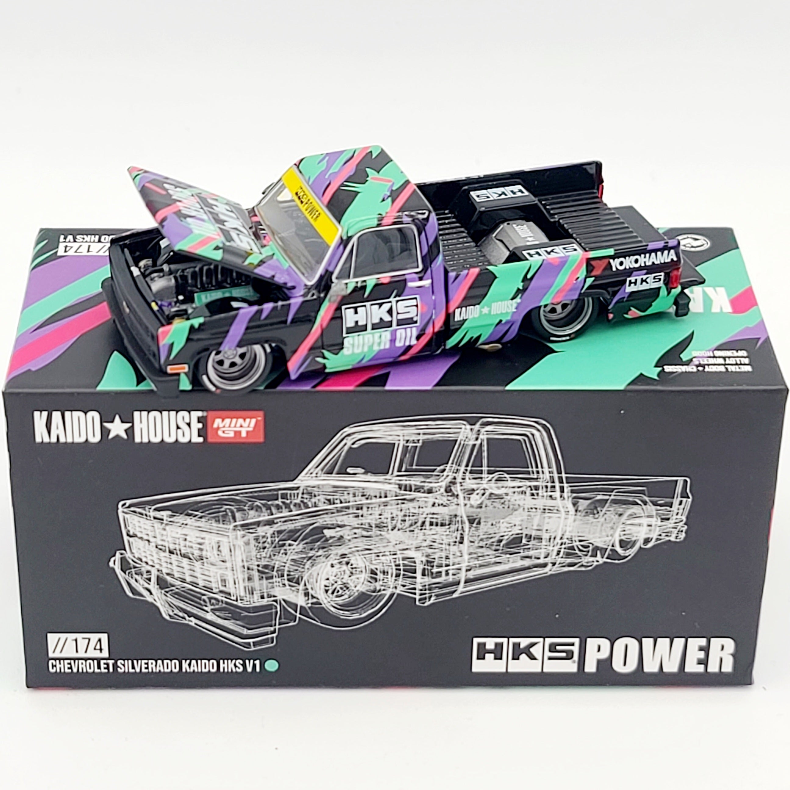 Kaido House x Mini GT '83 Chevrolet Silverado Kaido HKS V1 - 1:64 (202